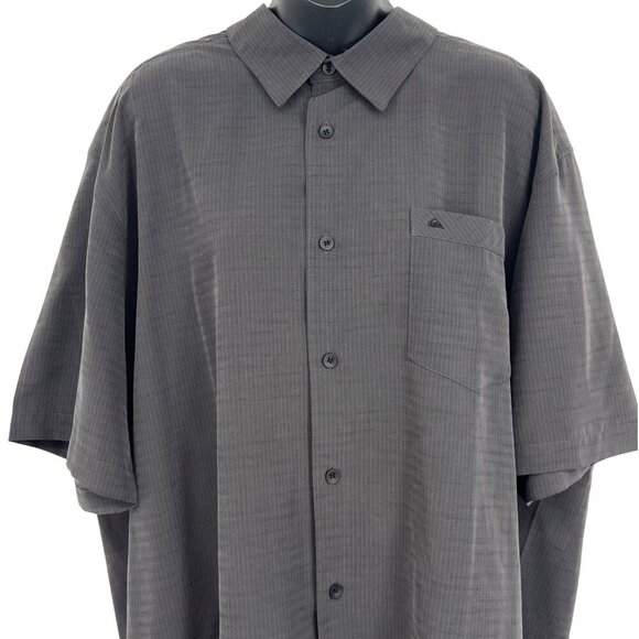 Quiksilver Waterman Comfort Fit Short Sleeve Shirt XXL Black Polyester Blend - Picture 2 of 7